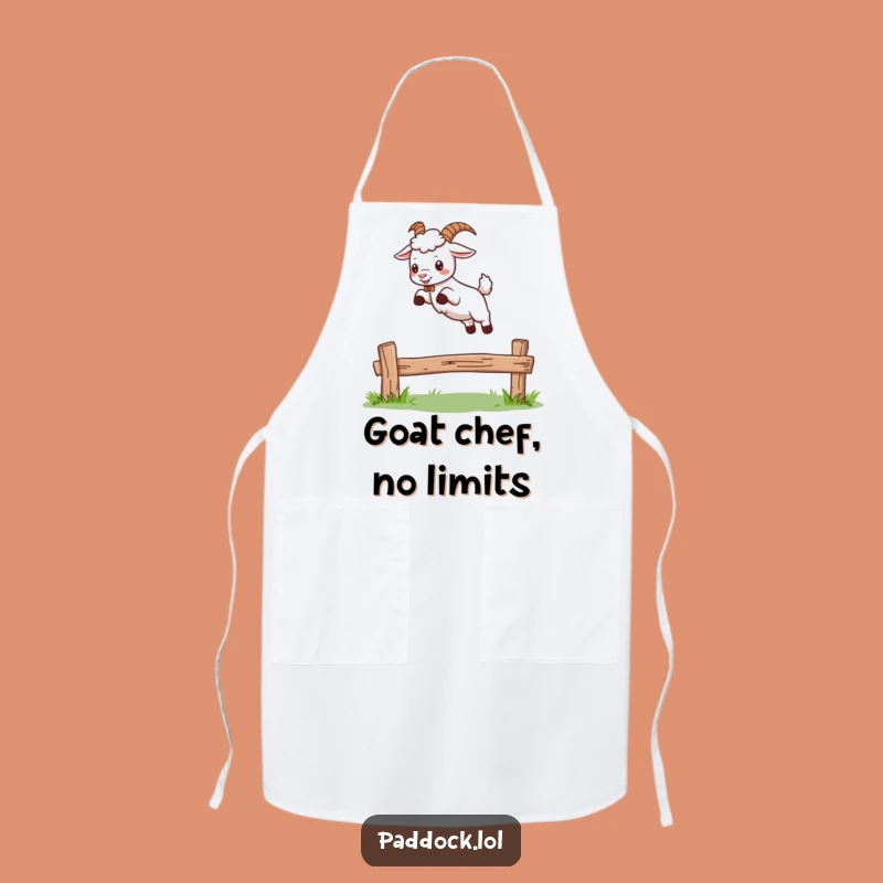 Funny Goat Leaping Apron - Chef's Jumping Animal Cooking Wear for Goats