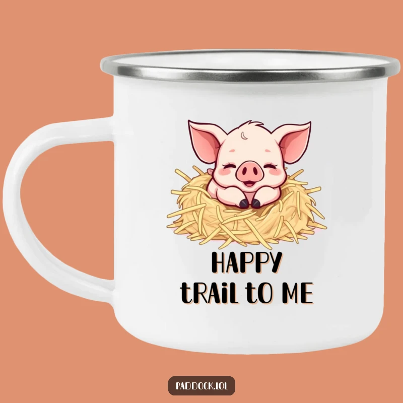 Funny Happy Piglet Camping Mug: Outdoor Joy, Perfect Funny Gift