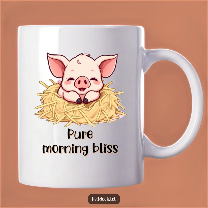Funny Happy Piglet Rolling Mug: Joyful Farm Animal Fun, Perfect Gift