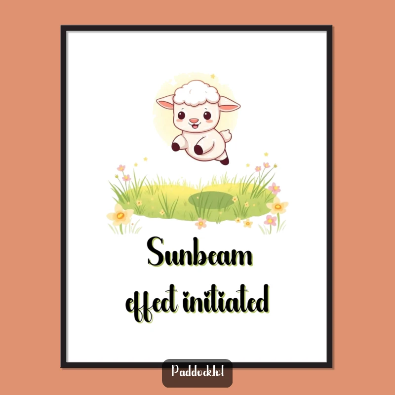 Funny Playful Lamb Digital Art: Printable Meadow Joy, Instant Funny Gift