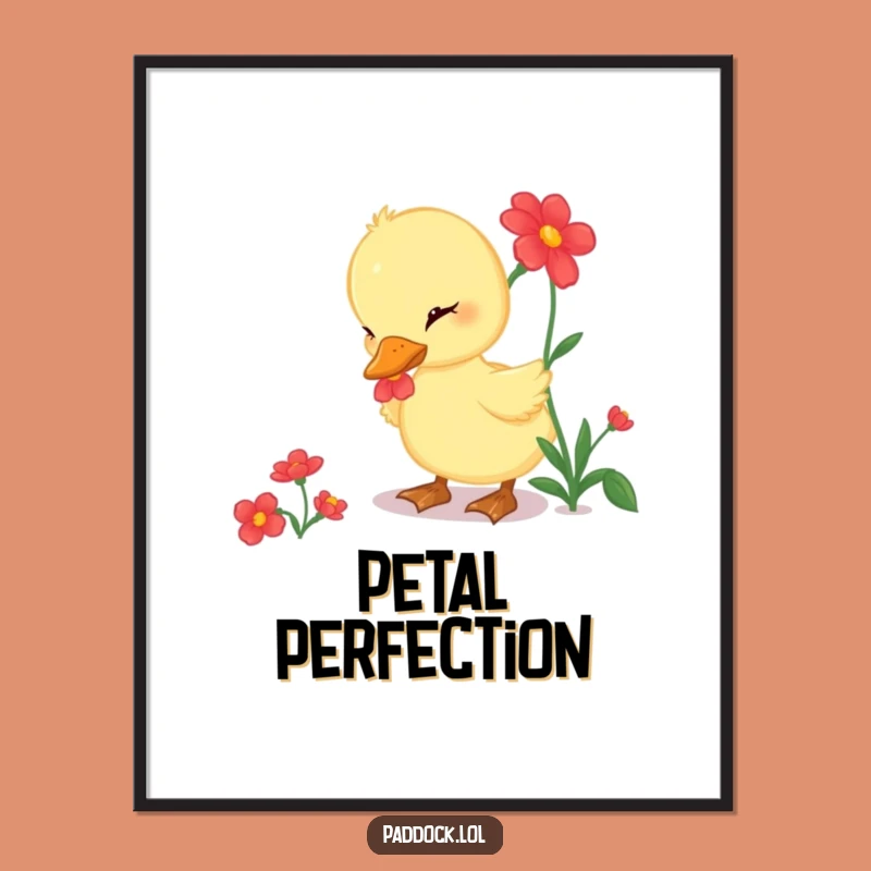 Funny Duckling Flower Poster - Charming Wall Art, Nature Lover's Gift