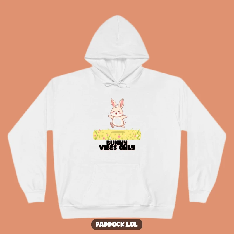 Funny Bunny Hopping Hoodie - Cozy Joyful Rabbit Sweatshirt for Spring