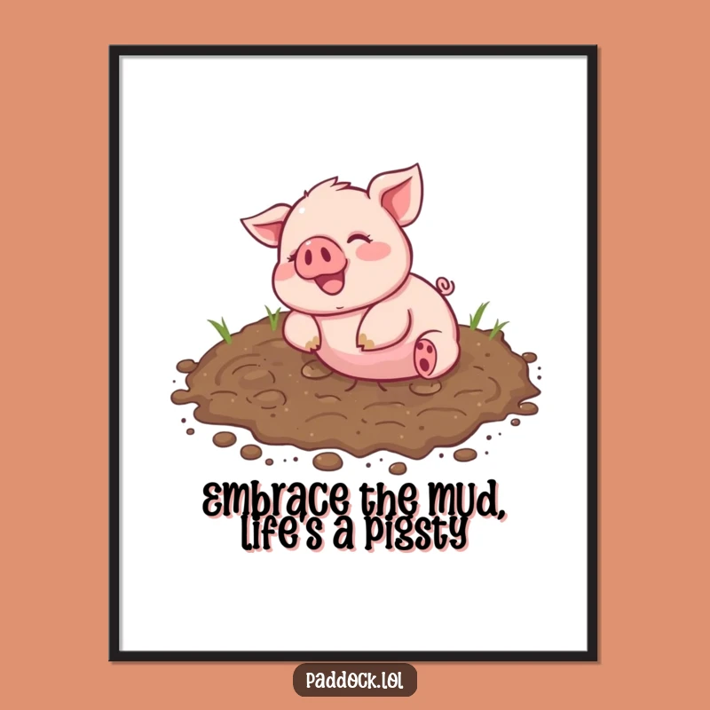 Funny Free Printable Piglet Mud Wall Art: Whimsical Downloadable Decor for Playful Spaces
