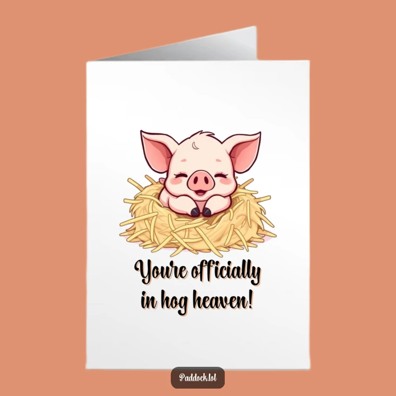 Free Printable Congrats Card: Happy Piglet, Funny Downloadable Gift for Wins Big and Small
