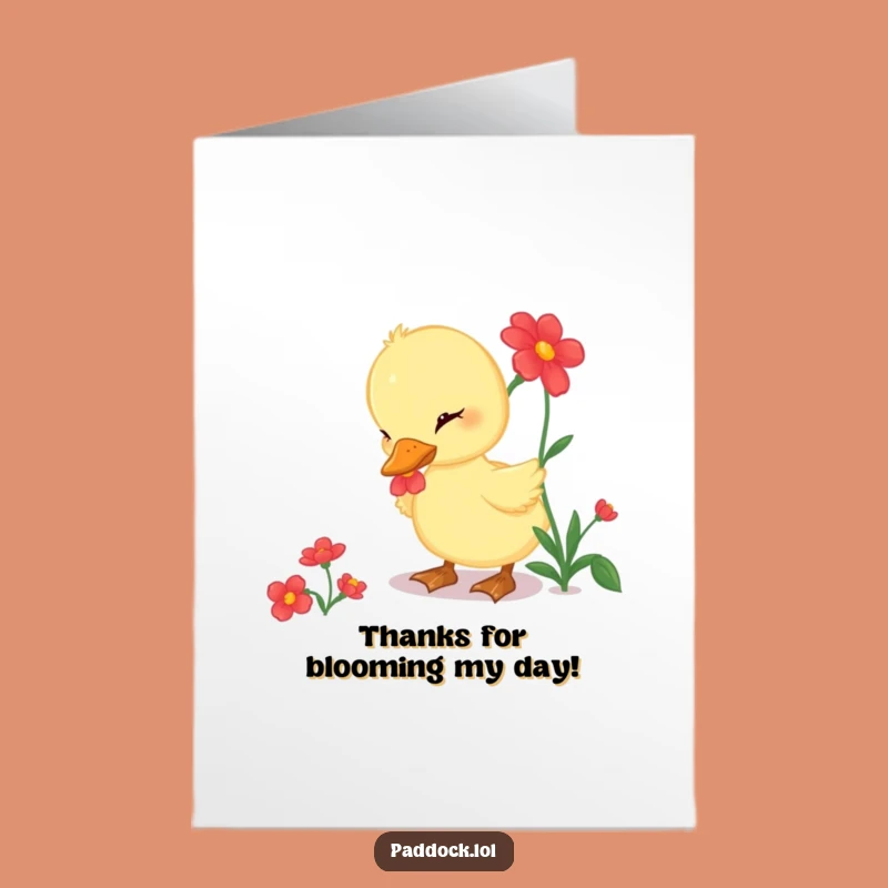 Free Printable Duckling Flower Thank You Card: Adorable Downloadable Gift for Gratitude