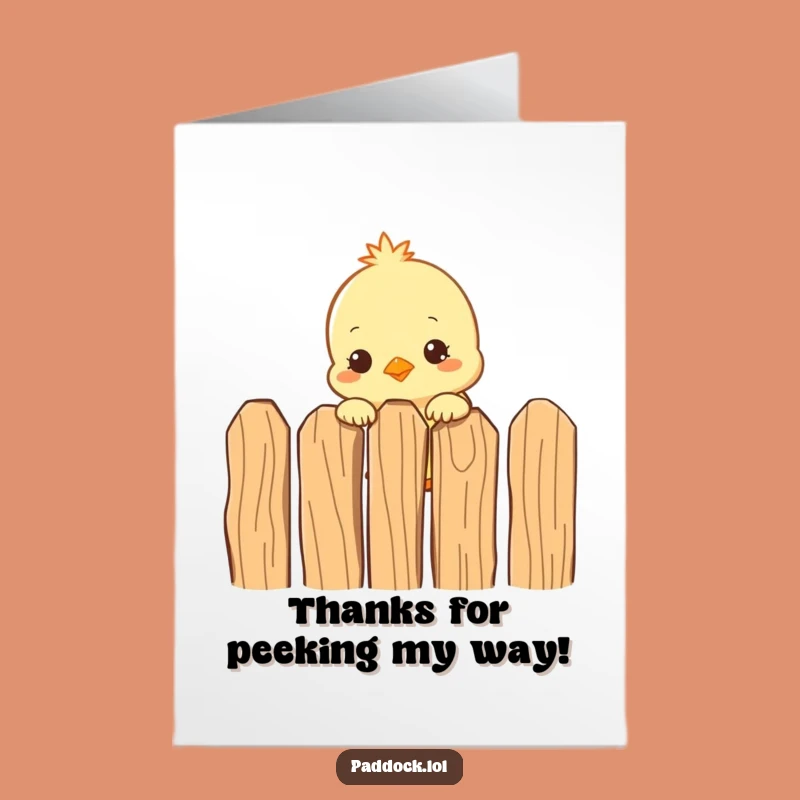 Free Printable Thank You Card: Curious Chick, Funny Downloadable Gift for Expressing Gratitude