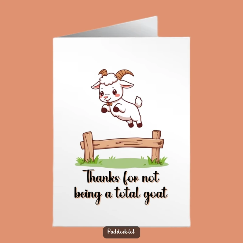 Free Printable Thank You Card: Goat's Leap of Gratitude, Downloadable Gift!
