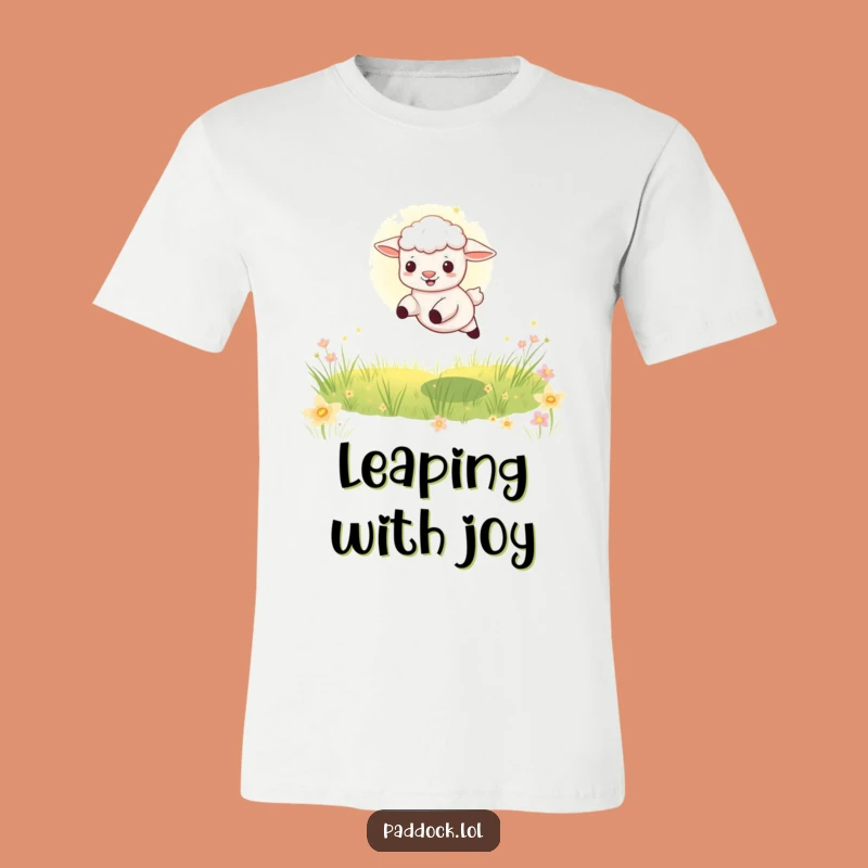 Funny Playful Lamb Leap T-Shirt: Meadow Joy Tee, Great Humorous Gift