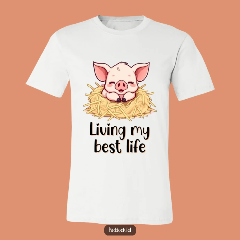 Funny Happy Piglet Rolling T-Shirt: Joyful Farm Tee, Great Humorous Gift
