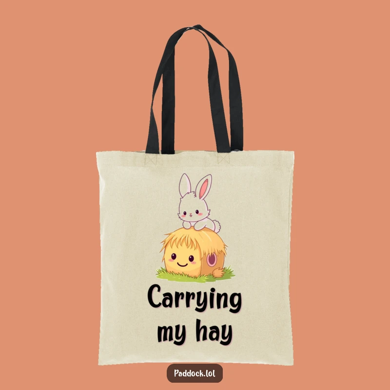 Funny Bunny Hay Bale Tote Bag - Spacious & Humorous Bag for Gardeners
