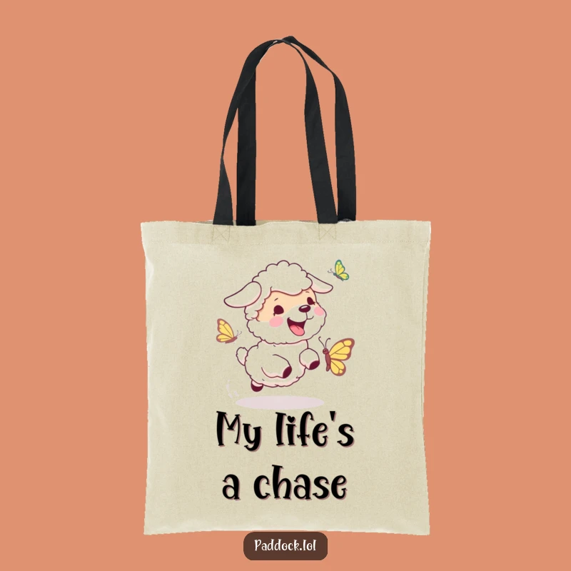 Funny Sheepdog Chase Tote Bag: Dog Accessory, Ideal Funny Gift