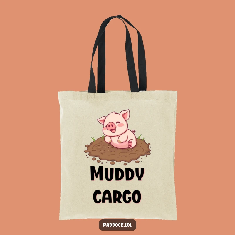 Funny Piglet Mud Tote Bag - Practical & Hilarious Messy Gift